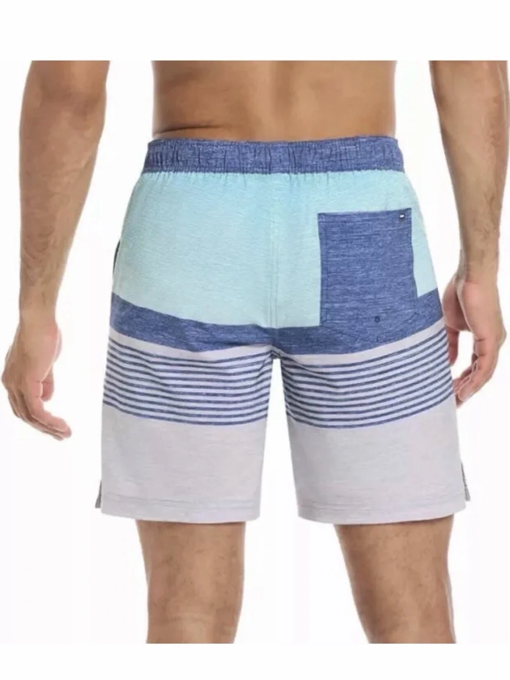 Hurley Men's Regular Fit Stretch Swim Shorts, Blue Stripe, Size L